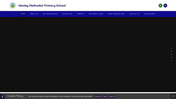 Screenshot of the Wesley Methodist Primary School PTA website