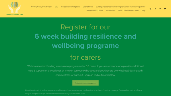 Screenshot of the Carers Collective website