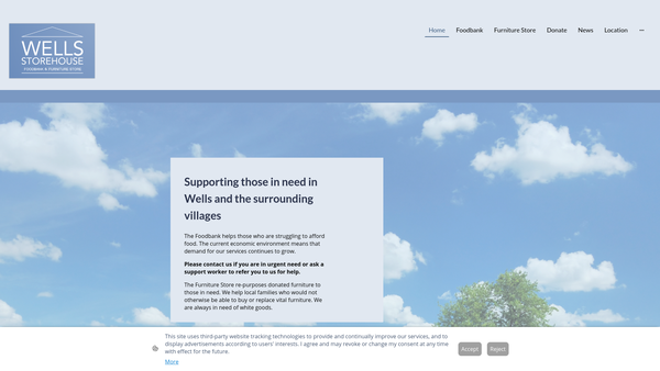 Screenshot of the Wells Storehouse website