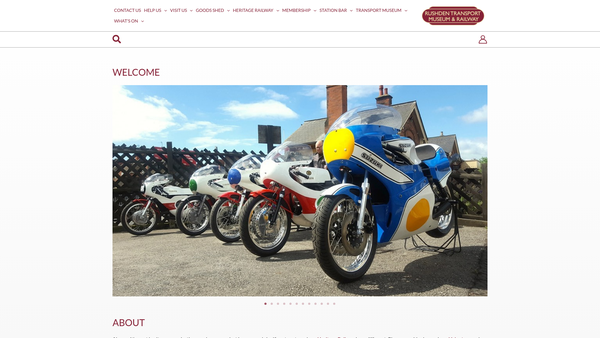 Screenshot of the Rushden Historical Transport Society website