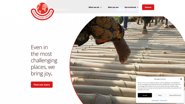 Screenshot of the Clowns Without Borders UK website
