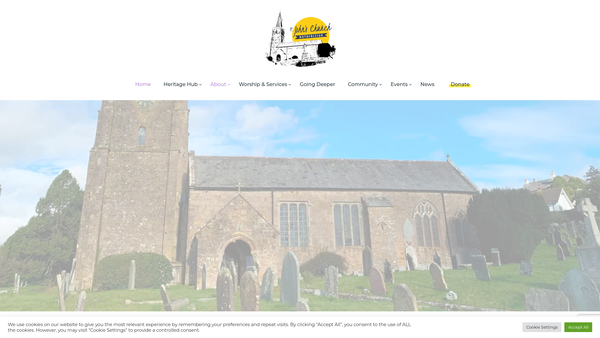 Screenshot of the Hatherleigh Parochial Church Council website