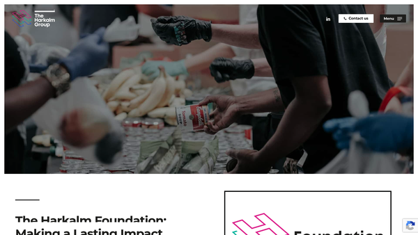 Screenshot of the The Harkalm Foundation website