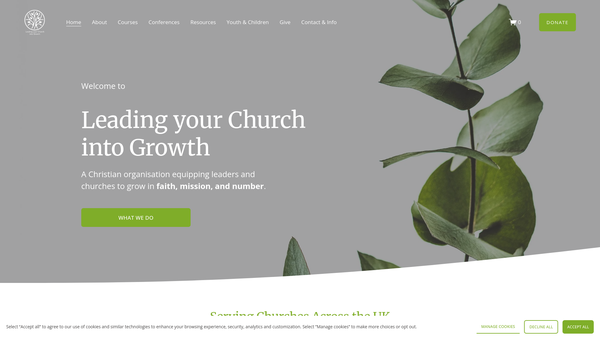 Screenshot of the Leading Your Church Into Growth website