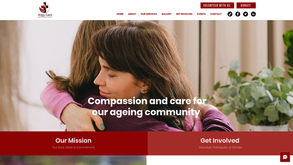 Screenshot of the Angy Care Health Foundation Limited website