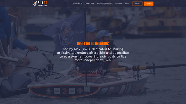 Screenshot of the The Alex Lewis Float Foundation website