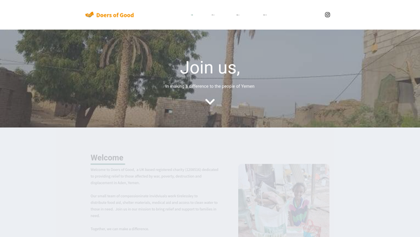 Screenshot of the Doers Of Good website