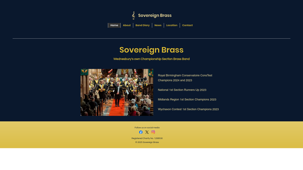 Screenshot of the Sovereign Brass 1987 website