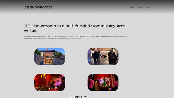 Screenshot of the Ltb Showrooms website
