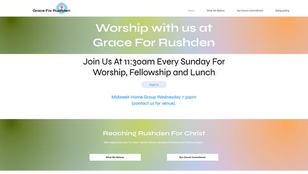 Screenshot of the Grace For Rushden website