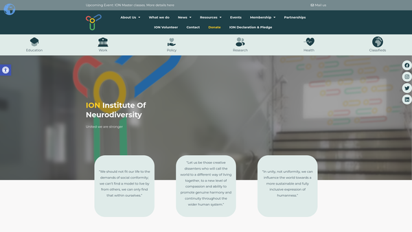 Screenshot of the Ion-D Limited website