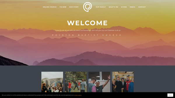 Screenshot of the Poynton Baptist Church website