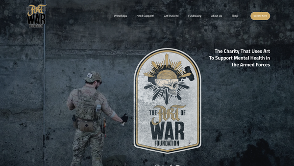 Screenshot of the The Art Of War Foundation website