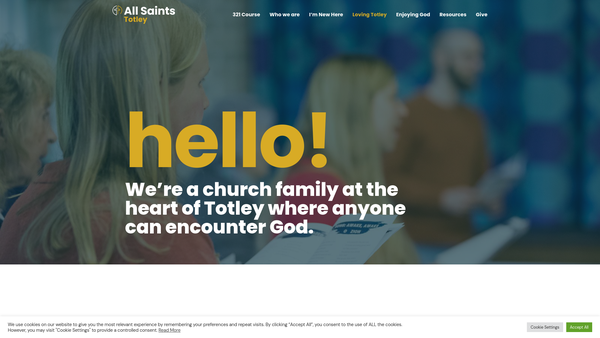 Screenshot of the The Parochial Church Council Of The Ecclesiastical Parish Of Totley All Saints, Sheffield website