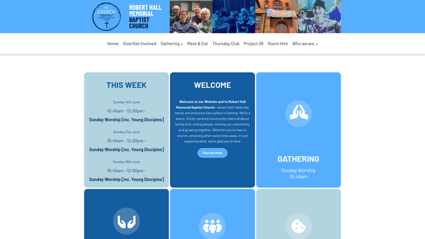 Screenshot of the Robert Hall Memorial Baptist Church website
