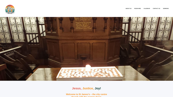 Screenshot of the Saint James's United Reformed Church website