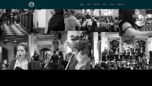 Screenshot of the Odyssey Ensemble For Refugees website