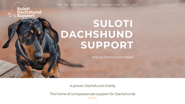 Screenshot of the Suloti Dachshund Support website