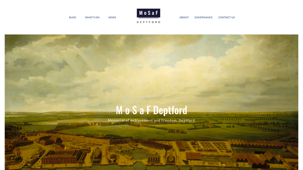 Screenshot of the Memorial Of Enslavement And Freedom Deptford website