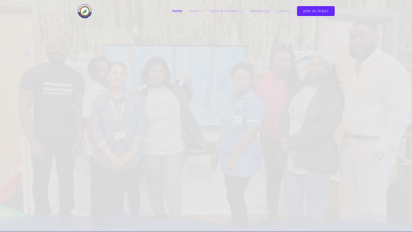 Screenshot of the Ghanaian Healthcare Community Leeds website