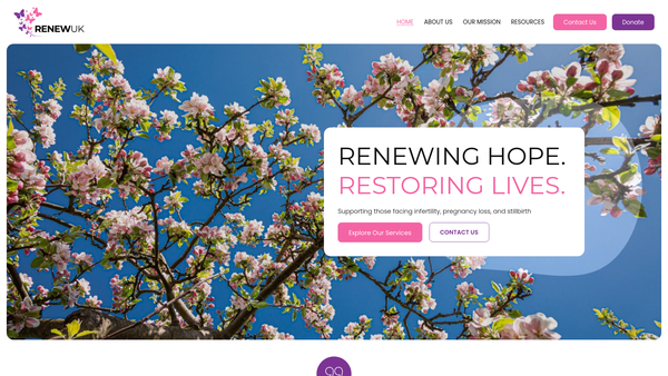 Screenshot of the Renew UK website