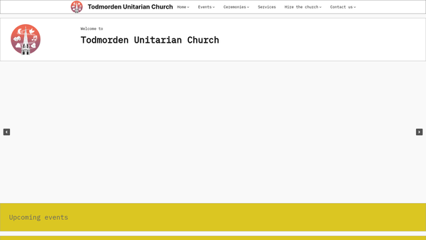 Screenshot of the Todmorden Unitarian Church website