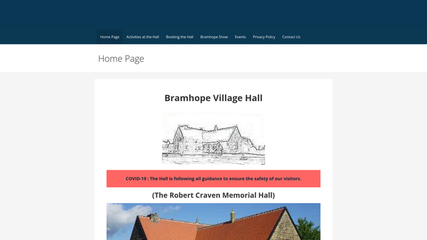 Screenshot of the The Robert Craven Memorial Hall website