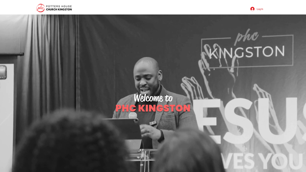 Screenshot of the Potters House Church Kingston website