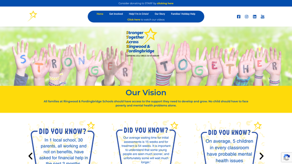 Screenshot of the Stronger Together Across Ringwood And Fordingbridge website