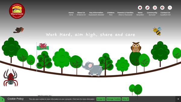 Screenshot of the Waunarlwydd Primary PTA website