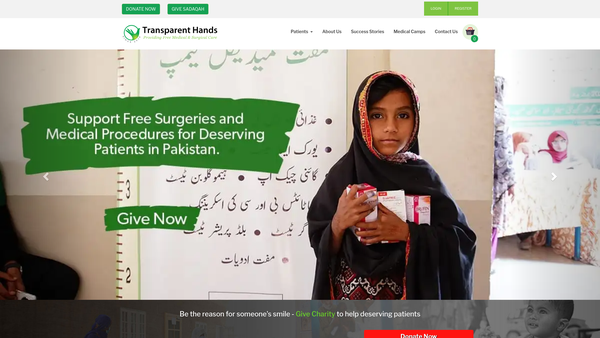 Screenshot of the Transparent Hands Limited website