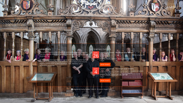Screenshot of the Unicorn Singers website