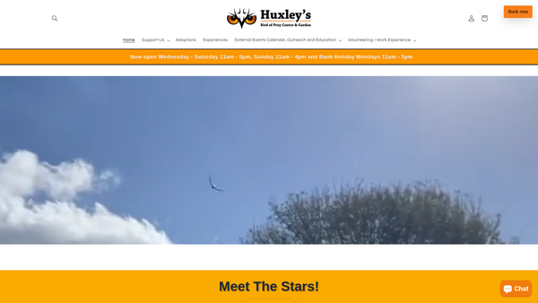 Screenshot of the Huxley's Foundation website