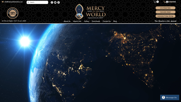 Screenshot of the Mercy To The World Ltd website