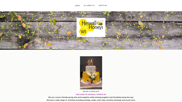 Screenshot of the Heswall Honeys Women's Institute website