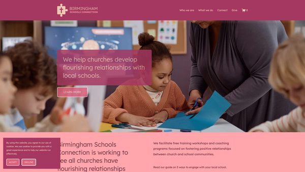 Screenshot of the Birmingham Schools Connection website