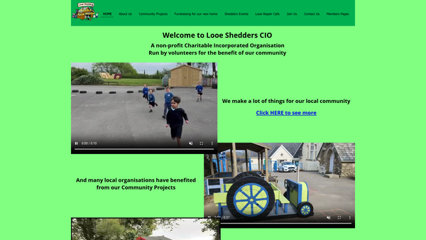 Screenshot of the Looe Shedders CIO website