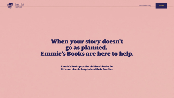 Screenshot of the Emmie's Books website