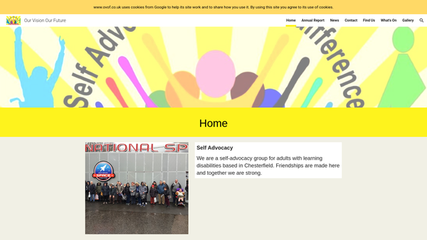 Screenshot of the Our Vision Our Future website