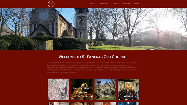 Screenshot of the The Parochial Church Council Of The Ecclesiastical Parish Of Old St Pancras With St Matthew Bedford New Town website
