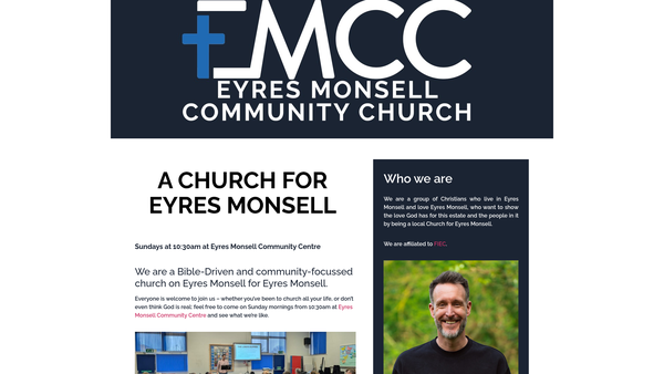 Screenshot of the Eyres Monsell Community Church website