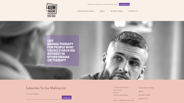 Screenshot of the 4um Theatre website