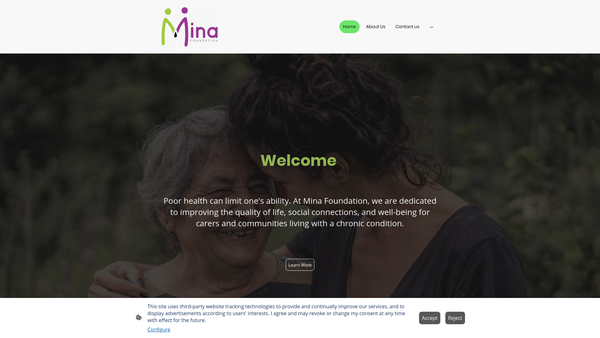 Screenshot of the Mina Foundation website