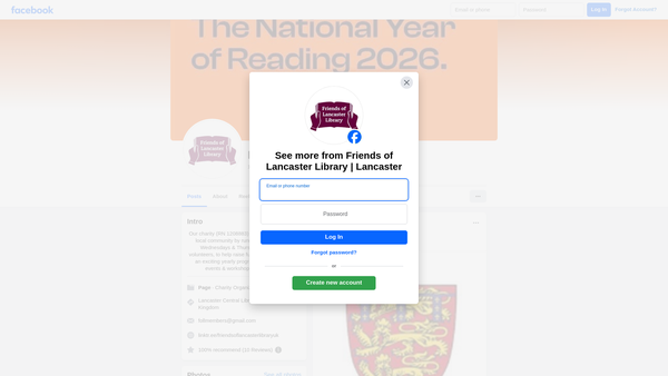 Screenshot of the Friends Of Lancaster Library website