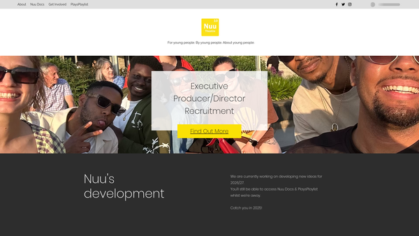 Screenshot of the Nuu Theatre Productions website