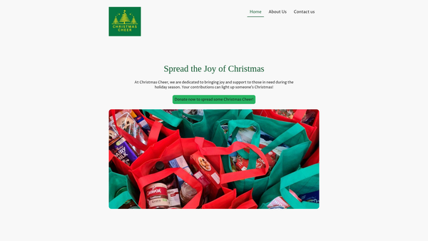 Screenshot of the Christmas Cheer website