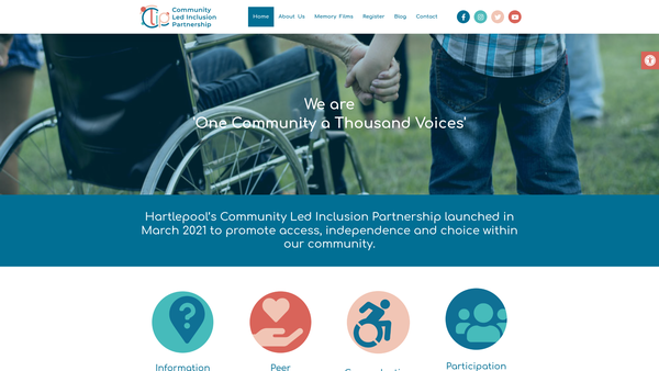 Screenshot of the Clip Community Led Inclusion Partnership website