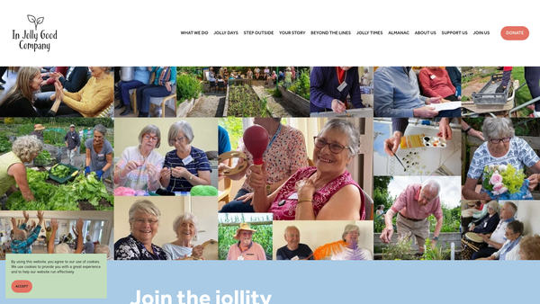 Screenshot of the In Jolly Good Company website