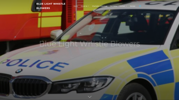Screenshot of the Blue Light Whistle Blowers website
