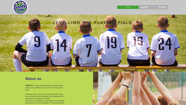 Screenshot of the Game On (Get The Ball Rolling) Ltd website